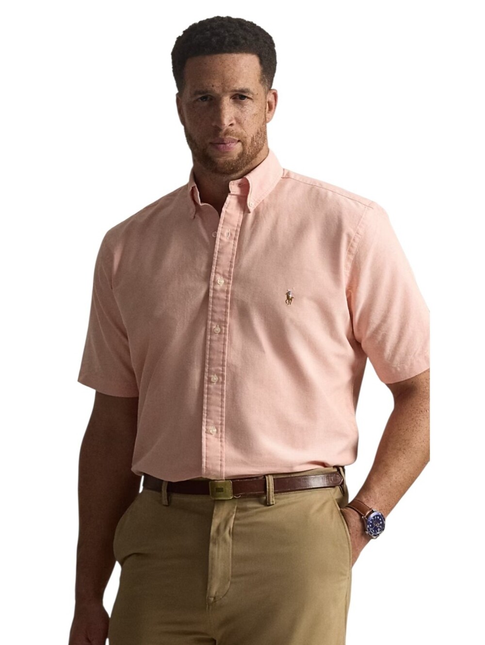 Polo Ralph Lauren Kona Orange Oxford Shirt Slim Fit Short Sleeve Preppy Men’s L